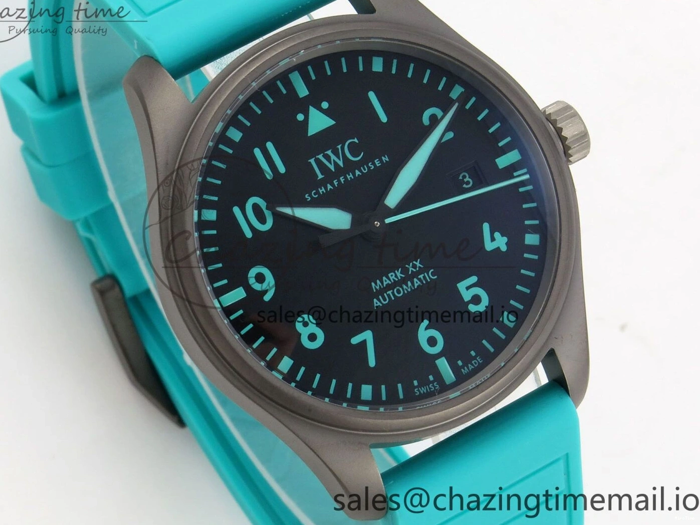 MIROTIME 0109 Pilot Mark XX BLSF 1:1 Best Edition Black Blue Dial on Blue Rubber Strap MIYOTA Sleek 6989